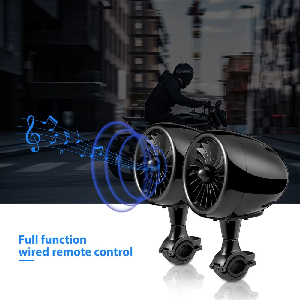 Черный 600 Вт Bluetooth усилитель мотоциклетные стерео колонки музыкальный аудио плеер система AUX радио водонепроницаемый USB ATV Touring
