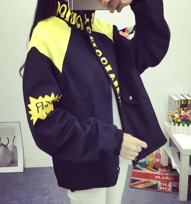 Весенне осенняя Свободная Женская куртка с принтом радуги Harajuku|women windbreaker jacket|womens