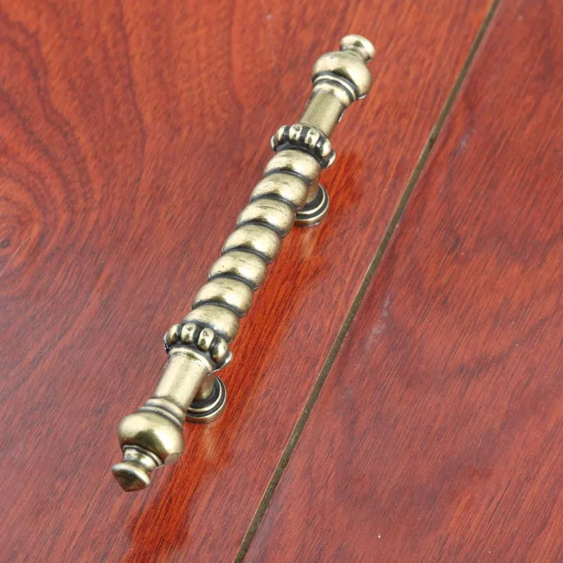 Ручка мебельная бронзовая в винтажном Европейском стиле 210 мм|drawer knobs|brass drawer