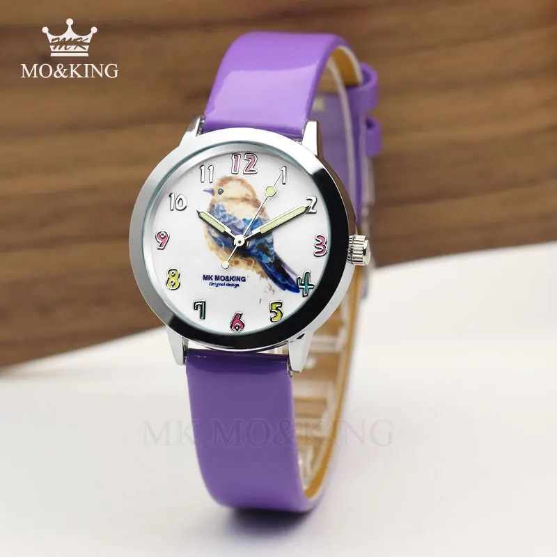 Роскошные детские для мальчиков и девочек Детские кварцевые Обучающие птицы лес мультфильм узоры наручные часы подарки браслет relojes mk box
