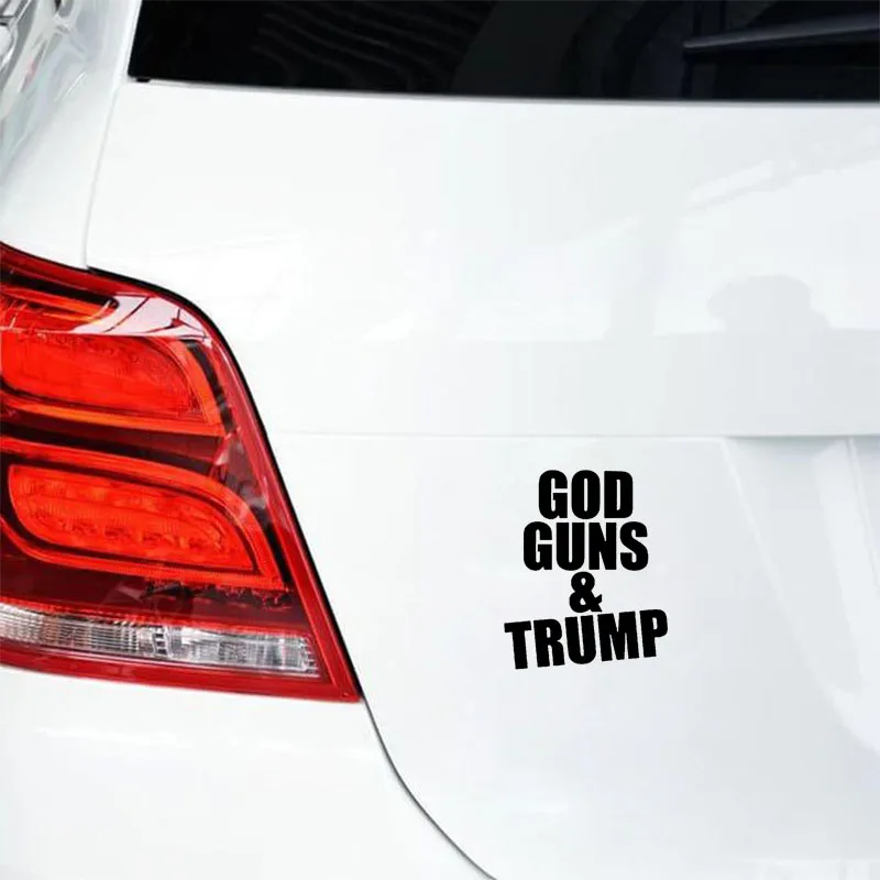 QYPF 12 см * 14 8 GOD GUNS &amp TRUMP персональный декоративный автомобильный стикер наклейка