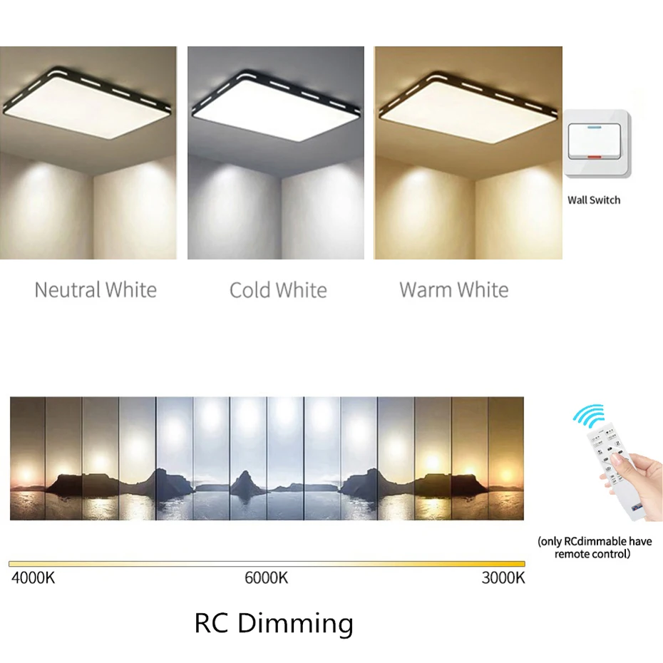 

Modern Ultra-thin Practical 5cm LED Ceiling Lamp Iron Square Black/white Ceiling Light For Living Room Bedroom Indoor Cafe Decor