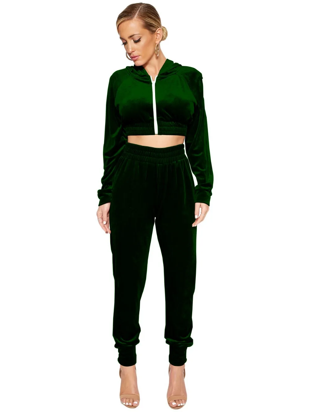 

2018 New Stylish Women Velvet 2Pcs Hoodies Sweatshirt Pants Set Female Autumn Winter Casual Two Pieces Tracksuit E2101