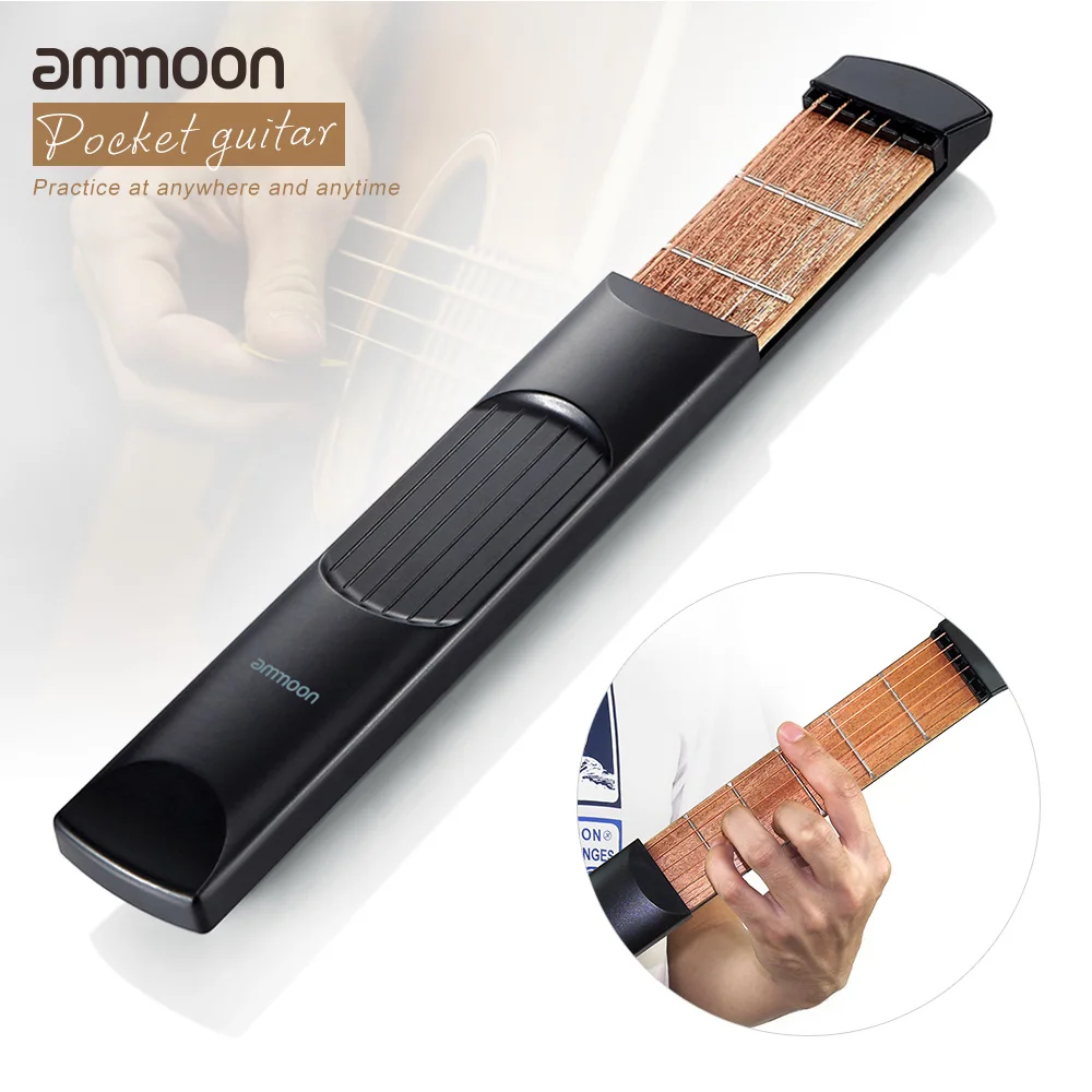 

ammoon Pocket Acoustic Guitar Practice Tool Gadget Chord Trainer 6 String 6 Fret Model for Beginner Guitar Parts & Accessories