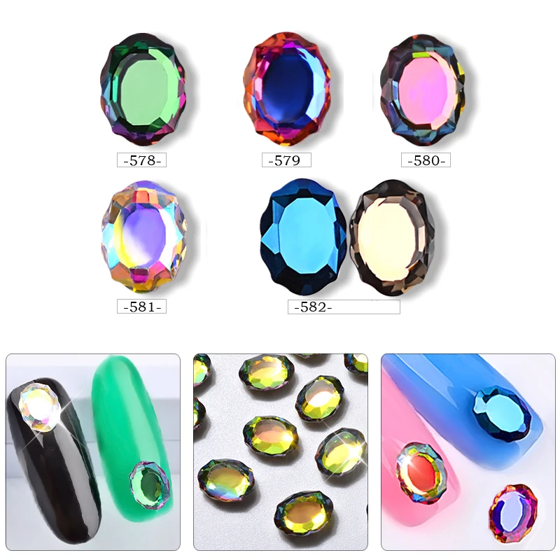 10 штук волшебное зеркало Стразы AB Crystal Nail Art украшения 3d Шарм для ногтей