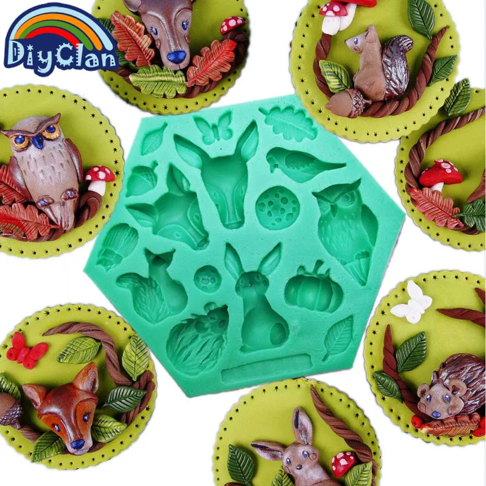 Силиконовая форма для украшения торта Rabbit birds цветочная корзина животных кекса