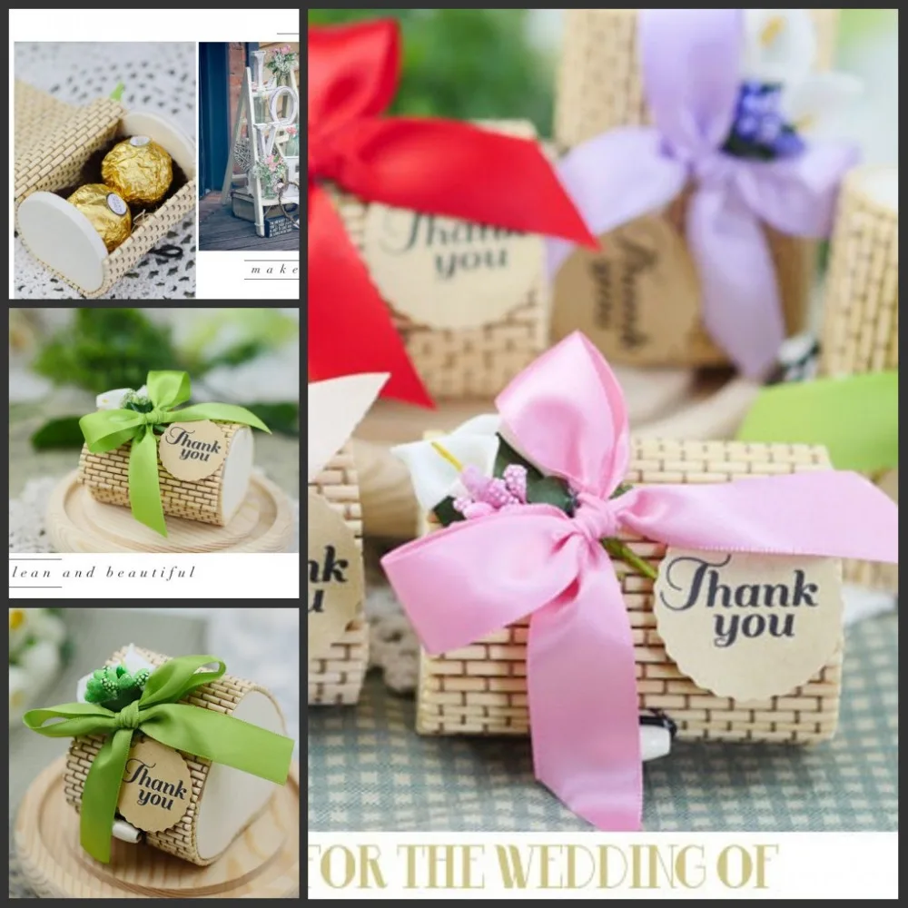 Es Gifts Candy Boxes Favor Holders With Ribbon Wedding Party Baby Shower Supplies