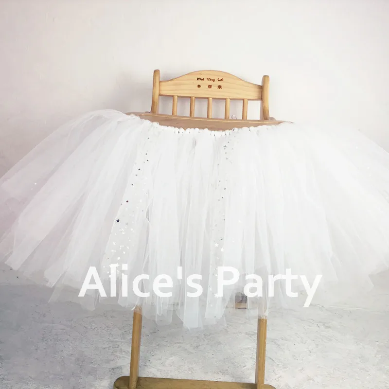 White Tutu Skirt Ручной Черное золото Мёд пчелы тема День рождения украшения юбка-пачка шляпа Rag галстук баннер я 1 гирлянда наряд для фотосессий - Цвет: White Tutu Skirt