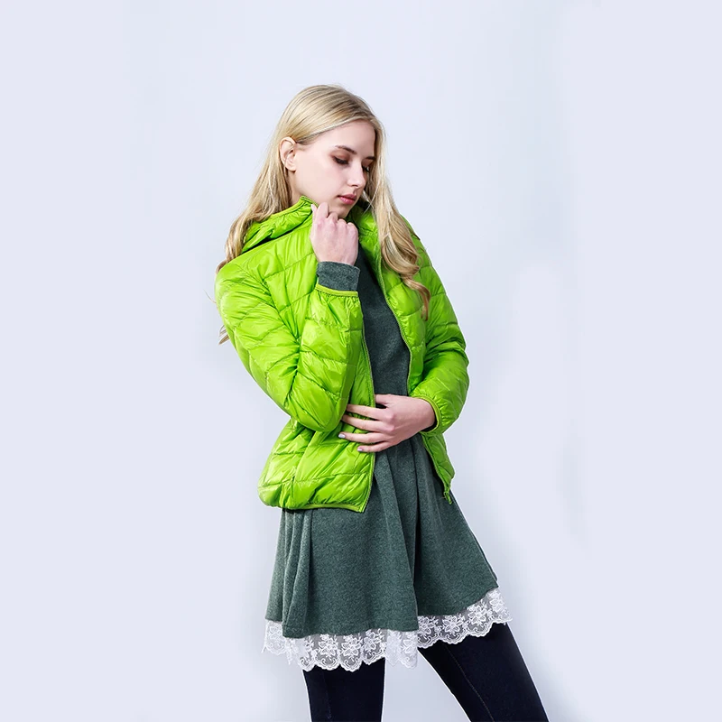 2018 легкий пуховик женский короткий жакет Корейская версия с капюшоном