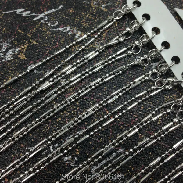 

12Pcs (40CM/L & 1.5MM/W ) Nickel Color Chain Necklace Chain & Clasp Jewelry Findings & Components