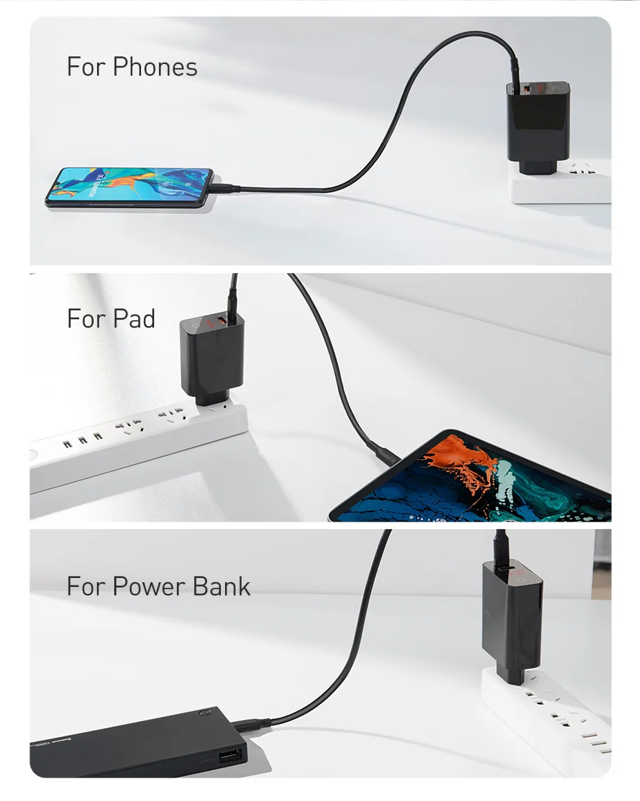 Baseus Высокое качество 45 Вт Usb C type C Usb зарядное устройство быстрое зарядное устройство 3,0 ЕС адаптер мобильный телефон зарядка путешествия настенное зарядное устройство