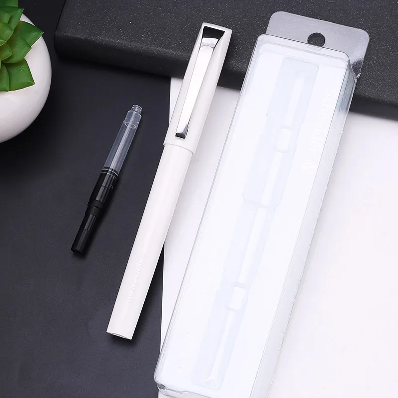 WHITE converter Germany SCHNEIDER Fountain Pen Krip 0.35mm EF Fountain Pen Business Office Gift 1PCS - Color: WHITE converter