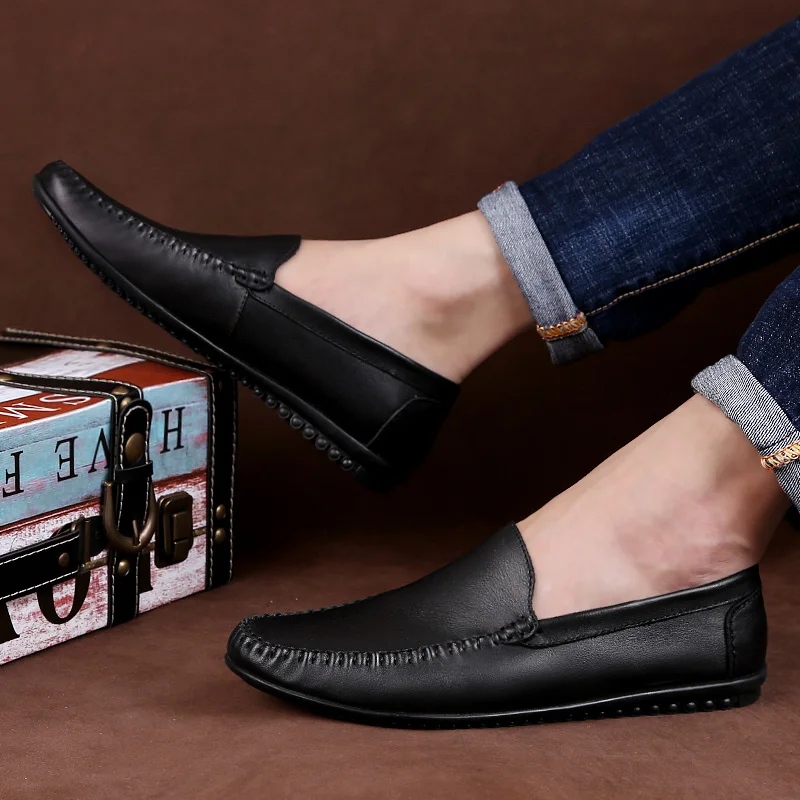Мужская обувь Повседневные мужские лоферы Итальянская Мокасины из натуральной