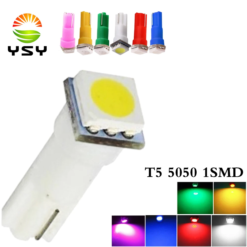 YSY 100 шт. автомобильный интерьерный светильник светодиодный T5 1 SMD 5050 приборная