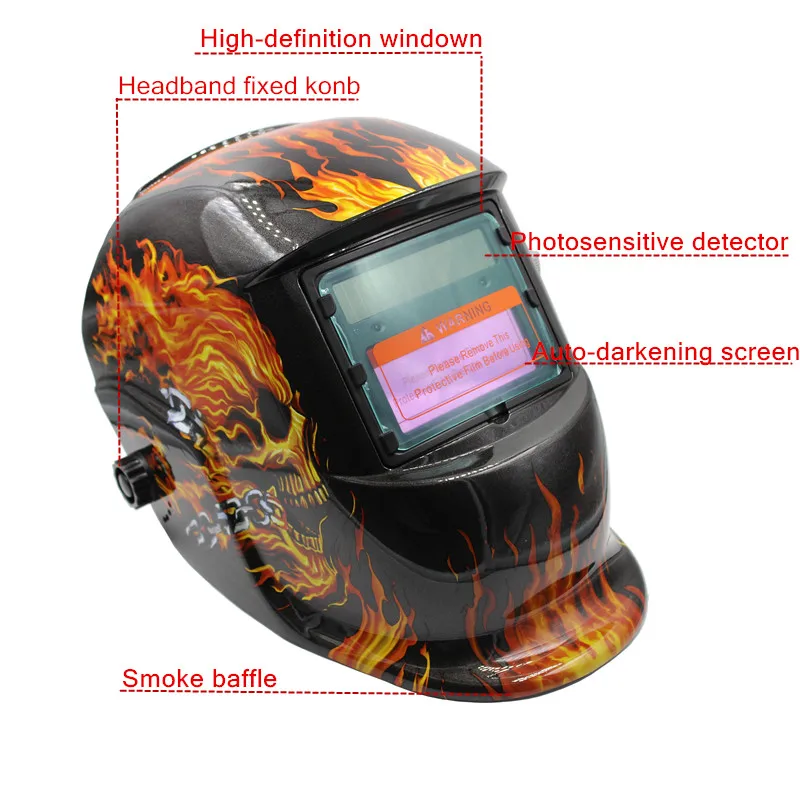 Skull Solar auto darkening TIG MIG MMA electric welding mask/helmet/welder cap/welding lens for machine LYG-8530A | Инструменты