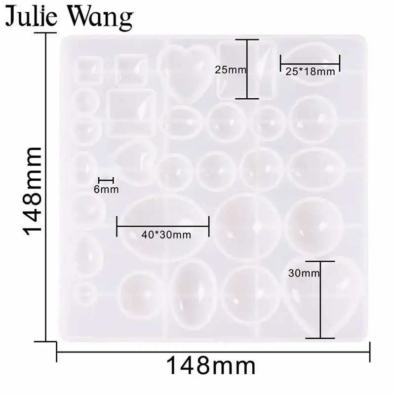Джули Ван прозрачные силиконовые смолы кабошон Формы Набор DIY эпоксидной литья