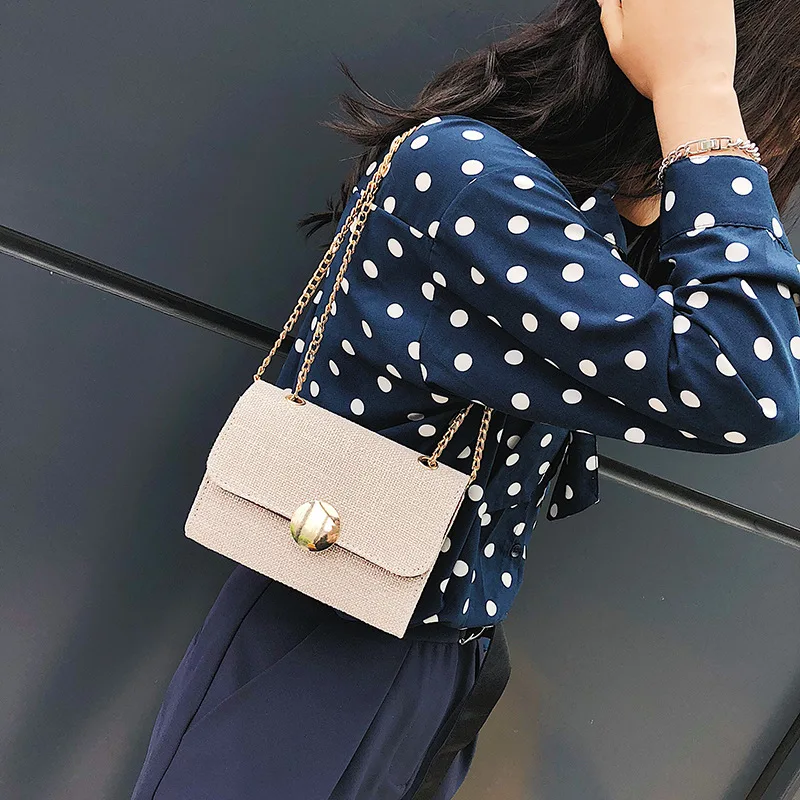 Youda новая льняная Лоскутная посылка модная цепочка украшение сумка-мессенджер