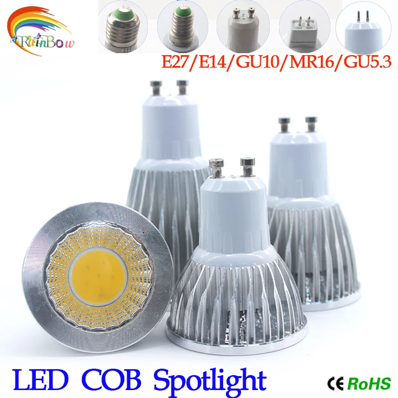 1 шт. супер яркий светодиодный прожектор 9 Вт 12 15 GU10 COB 110 В 220 с регулируемой