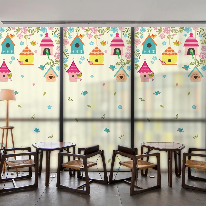 DICOR брендовая стеклянная пленка наклейка на окно с птицами Прозрачный