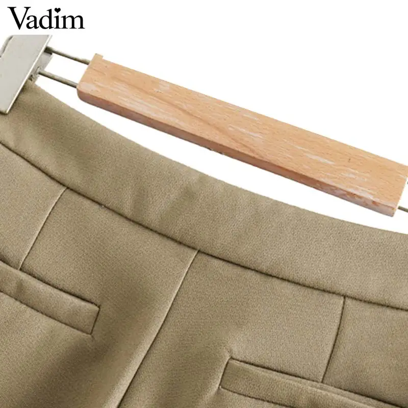 Vadim для женщин боковой полосой широкие брюки карманы молния fly Винтаж Женский