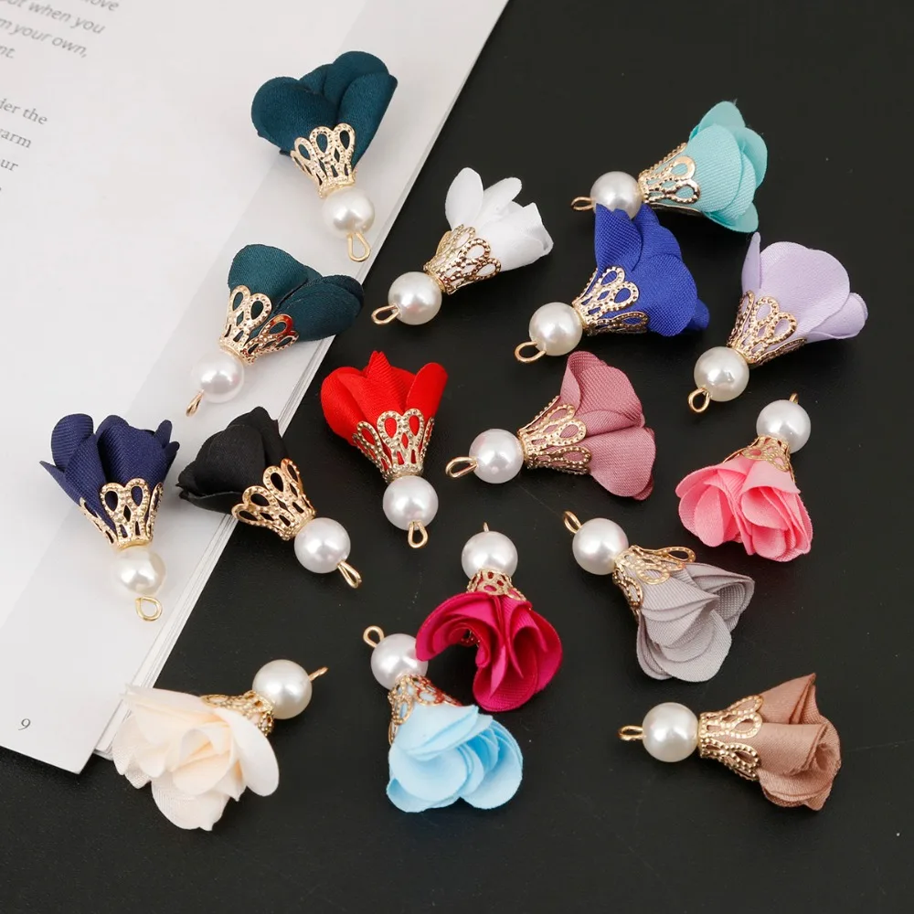 10 шт./лот высота около 30 мм различные цвета жемчужный цветок модная бахрома