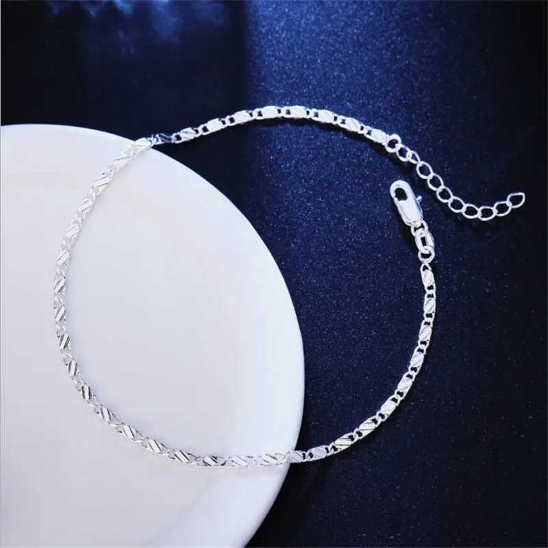 

TJP New Arrival Gold Chain Bracelets For Women Jewelry Fashion Silver Plated Anklets Girl Party Accessories Female Gift