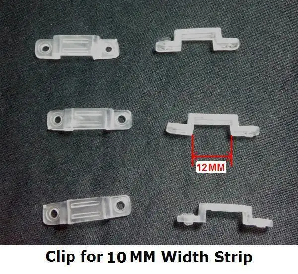 

LED strip clip PVC clear 12mm width, 1000pcs/lot, for fixing 10mm width 5050 LED strip, Factory Wholesale