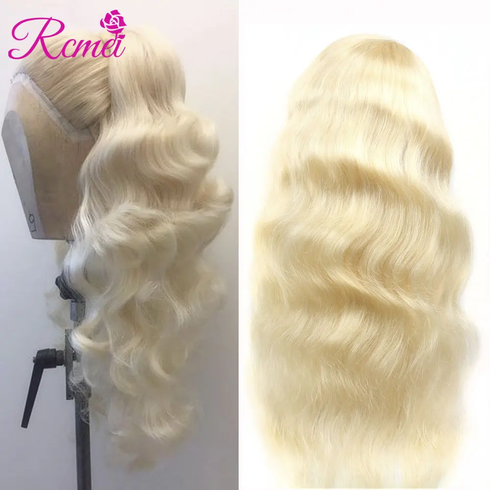 Rcmei волна тела 613 блонд парик бразильский Remy 13*4 прозрачное кружево спереди