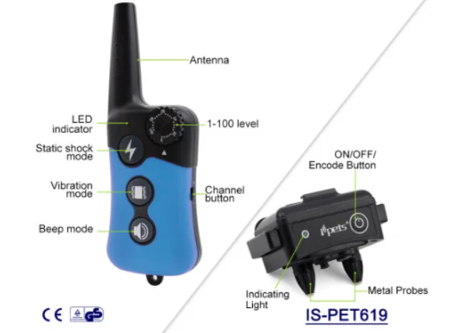 Тренировочный ошейник для собак с дистанционным управлением 200 м электрический