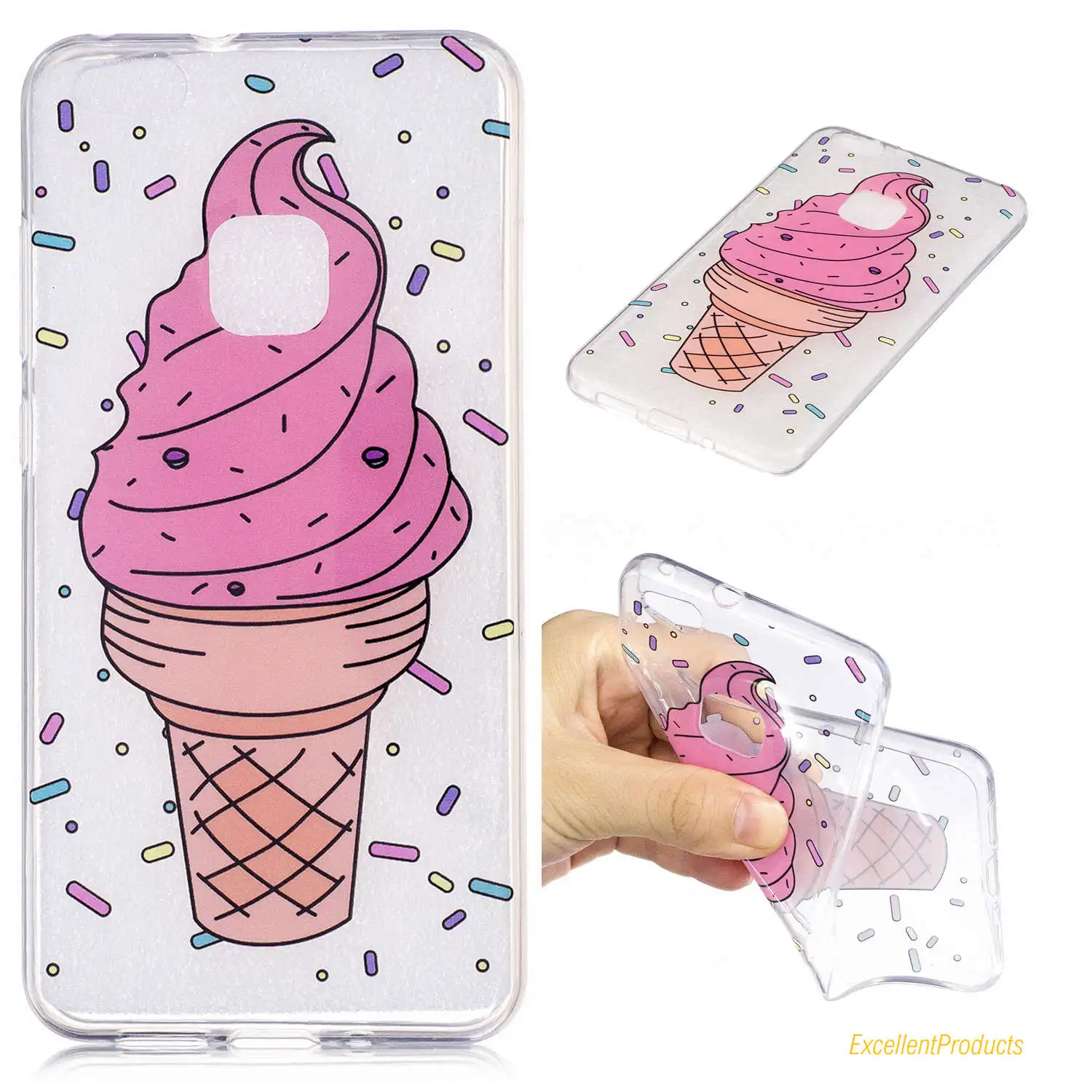 Стильный Печать мультфильм милый Панда Цветок кактуса кремния Мягкие TPU + IMD чехол