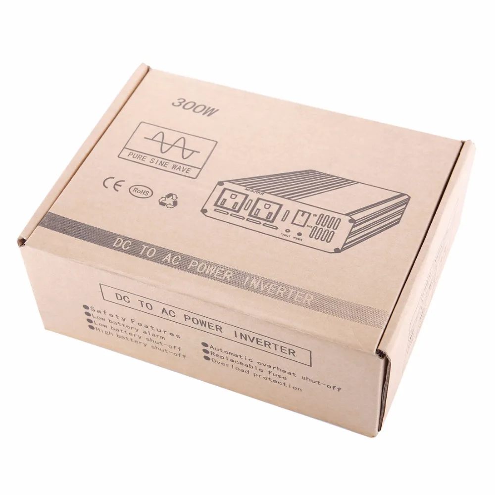 SUVPR DY-LG300S 300W DC 12V to AC 220V Pure Sine Wave Car Power Inverter with Universal Socket | Автомобили и мотоциклы