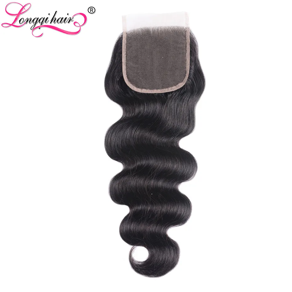 Longqi волосы для тела волна 2 пучка с закрытием бразильские Remy человеческие пучки