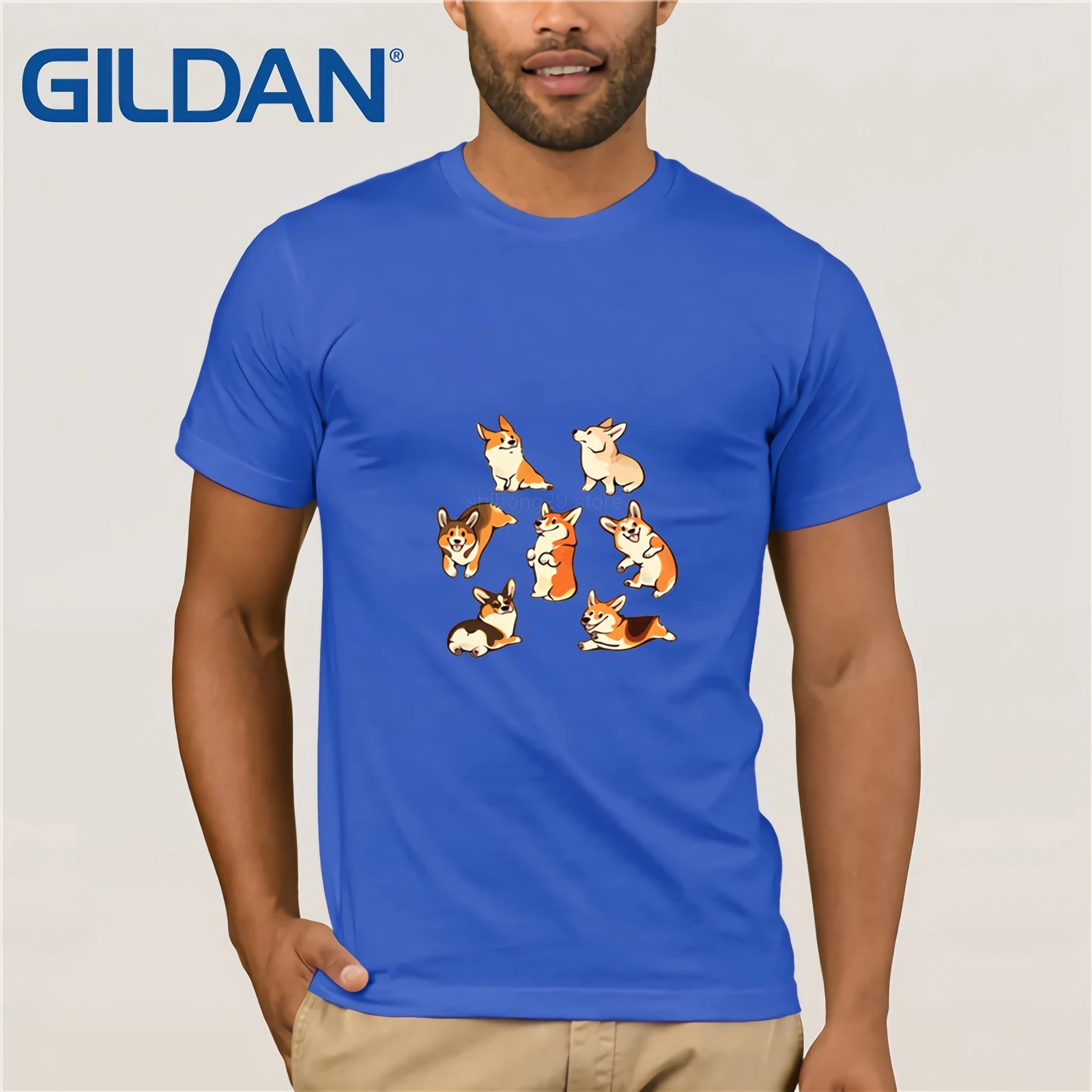 Camisetas Homme Топы хипстерская футболка каваи веселый корги Для мужчин Милая с для