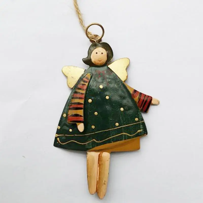

4PCS/8PCS/12PCS Set Christmas Angel Girl Pendants Christmas Tree Metal Cute Doll Ornament DIY Party Hanging Pendant Wall Decor