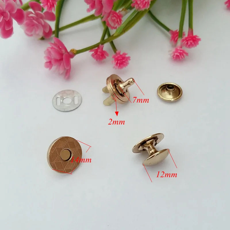 5set Imitation gold 10 компл./упак. 14mm Одноместный заклепки Магнитный съемник для жестких бирок для электронного отслеживания товара, застежки-кнопки, застежки, пуговицы Сумки из натуральной кожи кошелек крафт-мешки Запчасти аксессуары - Цвет: 5set Imitation gold