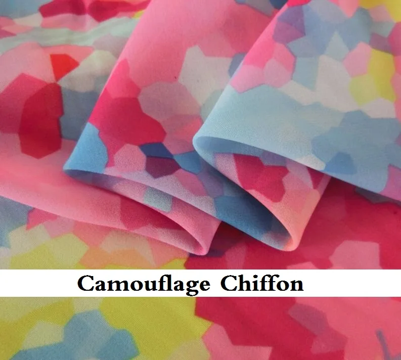

Fashion pink camouflage Chiffon fabrics, cold summer dress fabrics