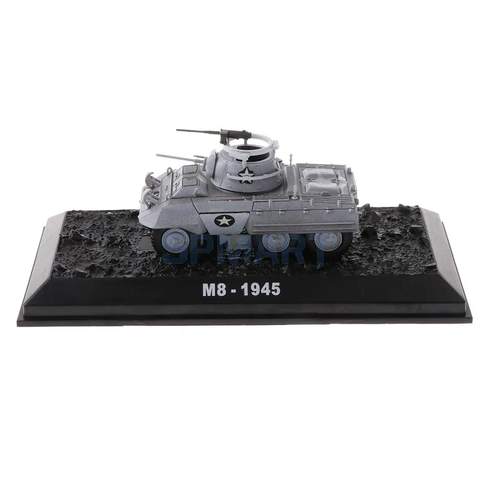 MagiDeal 1/72 масштаб литой Танк США М8 автомобиль 1945 американская военная модель игрушки для детей мальчиков Рождественский подарок украшение комнаты