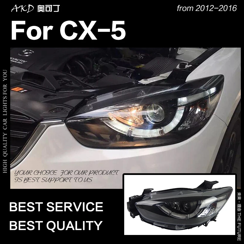 AKD автомобильный Стайлинг Головной фонарь для Mazda CX-5 фары 2012- CX5 СВЕТОДИОДНЫЙ Фонарь Ангел глаз светодиодный DRL Hid Bi Xenon авто аксессуары