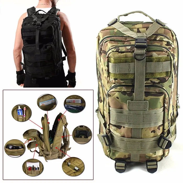 3P военный тактический рюкзак для наружного использования 30L Molle сумка армейский спортивный туристический рюкзак походная камуфляжная сумка