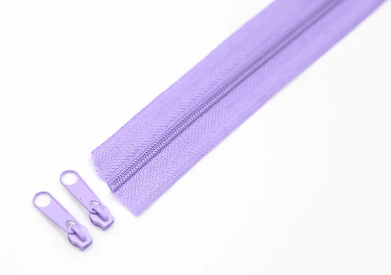 Lilac 3 метра#3 нейлоновые катушки молнии с цветными подобранными ползунками для самостоятельного пошива одежды аксессуары 24 цвета вариант - Цвет: Lilac