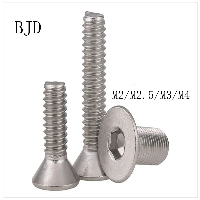 Винт с плоской головкой DIN7991 шесть углов 50 шт M2/M2.5/M3/M4 * L = 4 ~ мм из нержавеющей стали