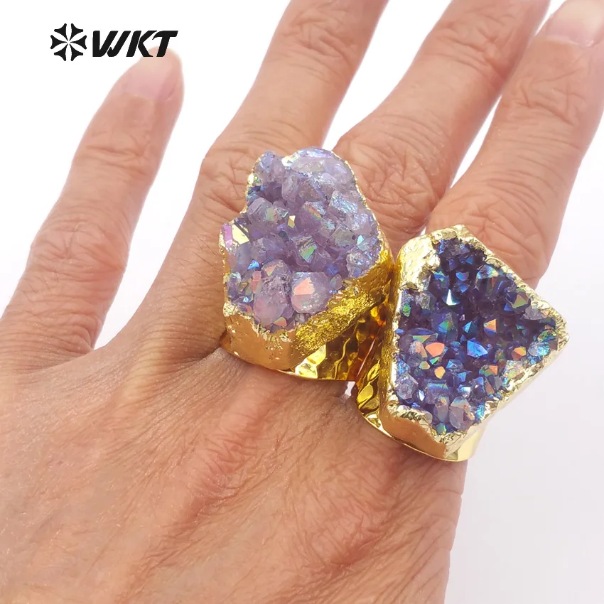 Женское кольцо с натуральным камнем и необработанным | Украшения аксессуары