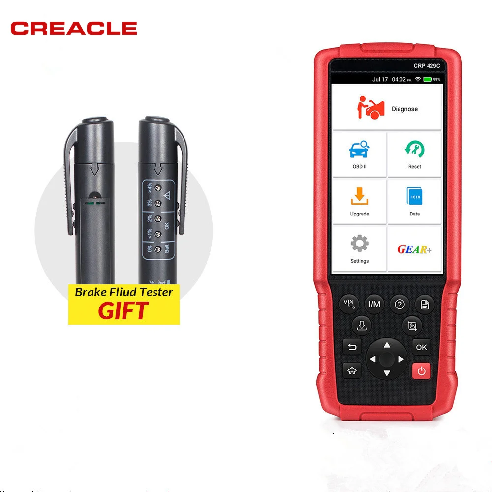 Считыватель кодов LAUNCH X431 CRP429C OBD2 сканер для двигателя/ABS/SRS/AT + 11 сервис сброса Creader