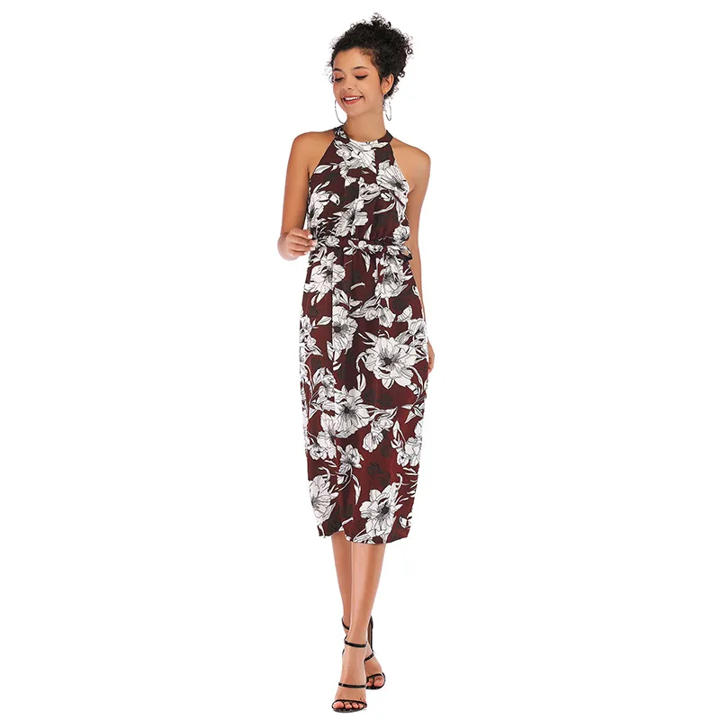 Женское длинное шифоновое платье-туника стильное пляжное платье на бретельках с