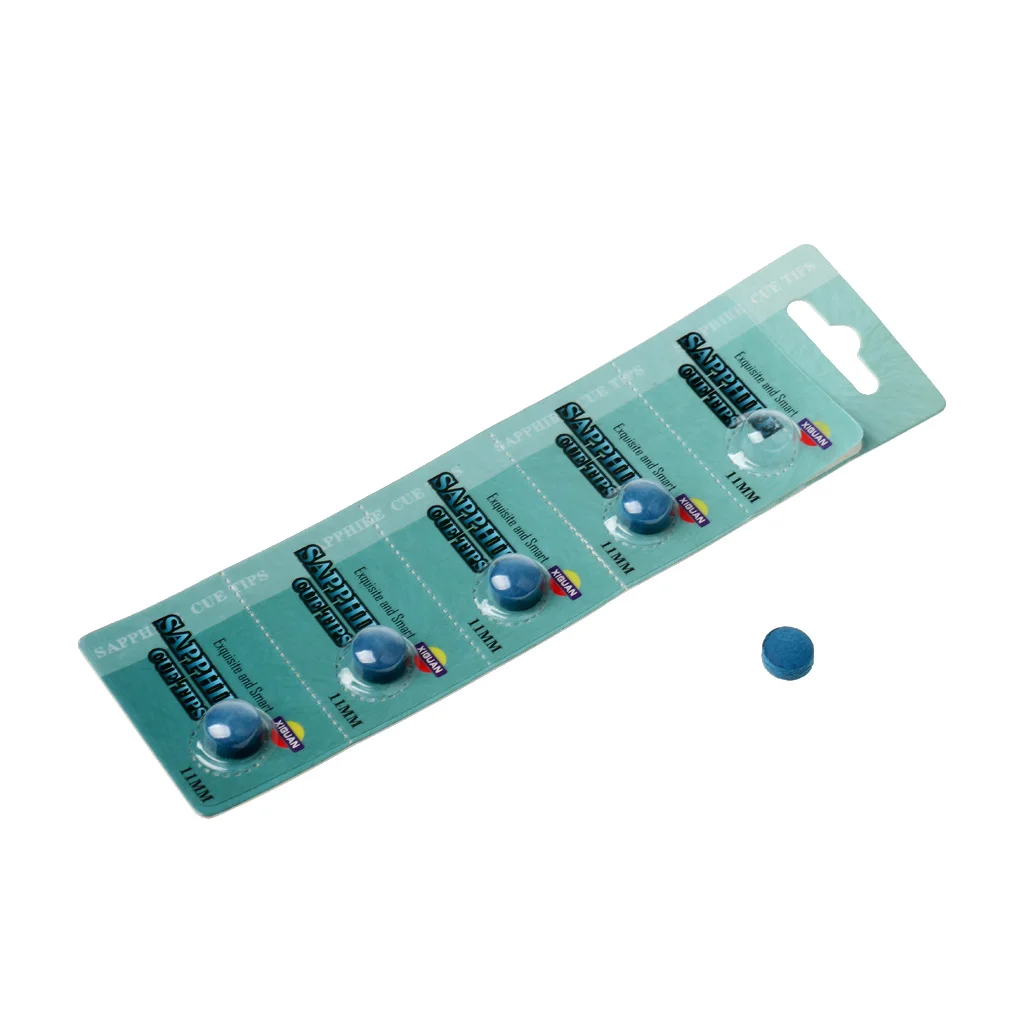 5 Pieces 10mm/0.39inch Blue Diamond Leather Glue-on Snooker Pool Billiard Cue Tips for Indoor Games Accessories | Спорт и