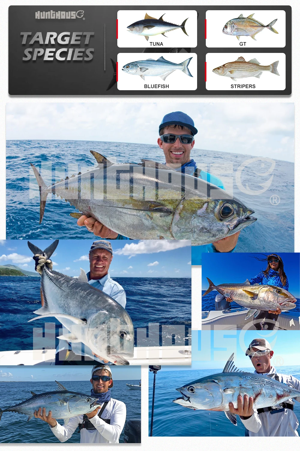 Hunthouse big game GT, встроенный в транспортное средство Троллинг, твердая блесна 200/160/120 мм для рыбалки бас topwater приманка из АБС рыболовные снасти с Крючки