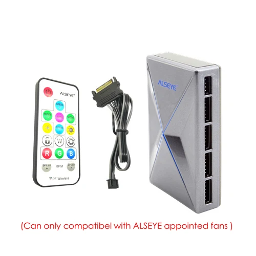 1 Controller ALSEYE RGB вентилятор 120 мм 5pin двойной Aura ПК Вентилятор пульта дистанционного управления компьютером Вентилятор охлаждения Регулируемая RGB и Скорость вентилятора - Цвет лезвия: 1 Controller