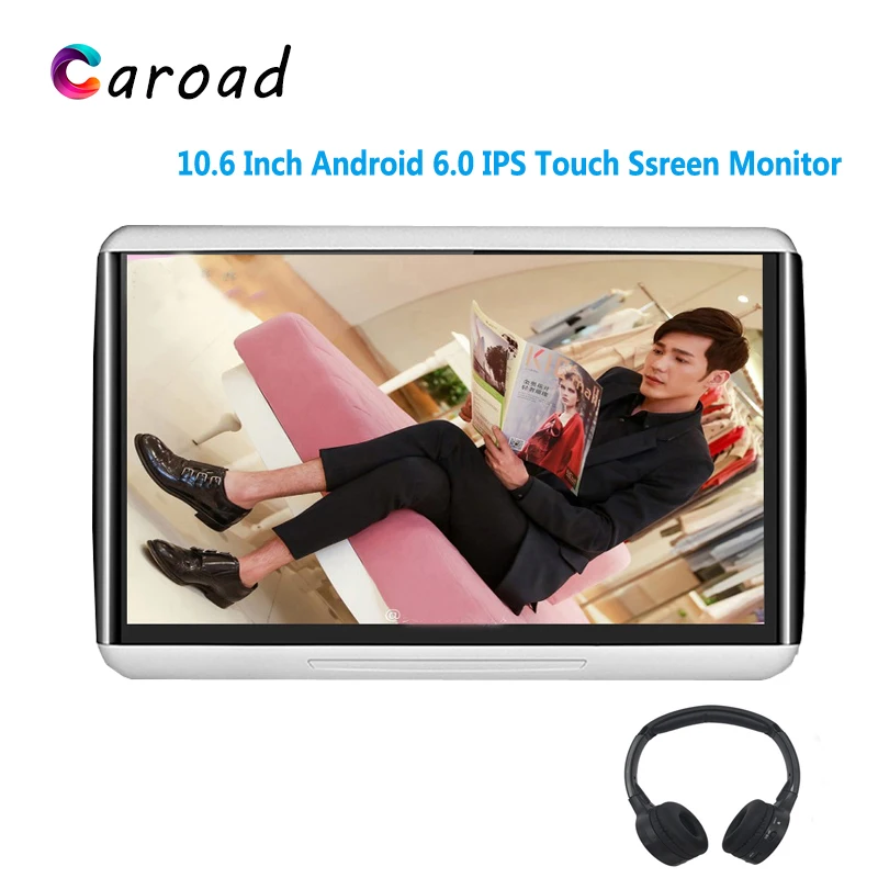 Caroad 10 6 дюймов Android 0 1080P видео 3G WIFI Автомобильный подголовник монитор емкость
