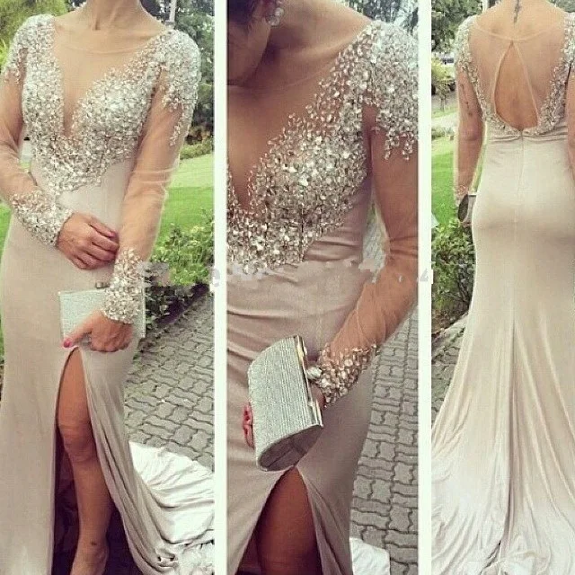 Женское Прозрачное платье-русалка вечернее платье с разрезом спереди лето 2019 |