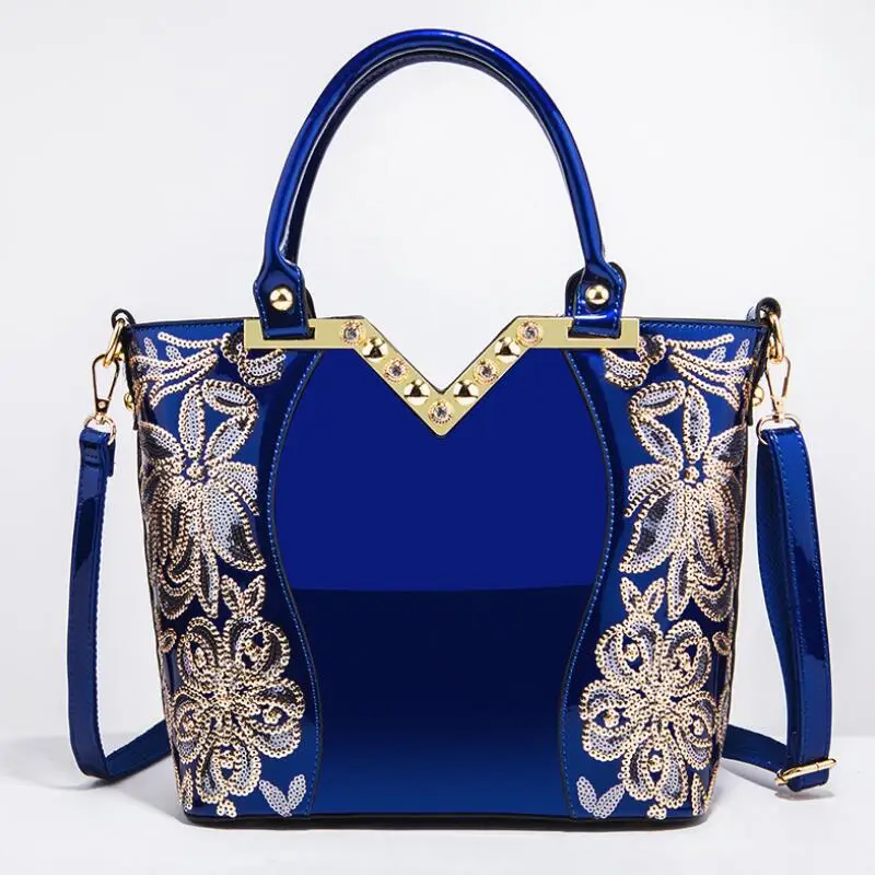 fashion Female Evening Party Brand Designer Handbag Large Capacity Women Sequined Crossbody Tote embroidery Leather Shoulder Bag | Багаж и